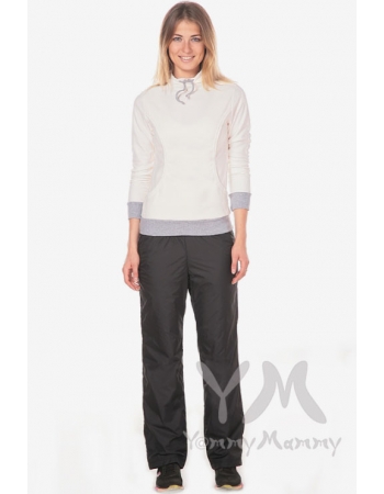 Брюки для беременных и после родов, на флисовой подкладке черные