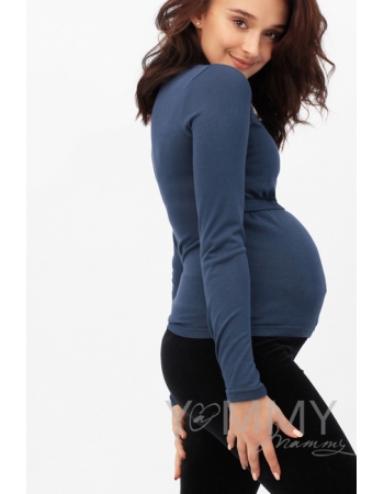 Водолазка для беременных и кормящих, цвет темно-синий