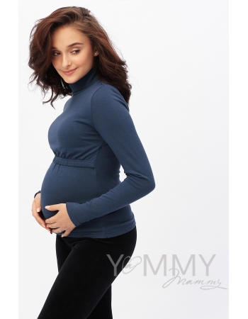 Водолазка для беременных и кормящих, цвет темно-синий
