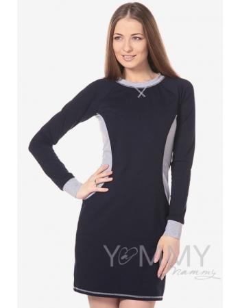 Платье спортивное для кормящих и беременных, тёмно-синее