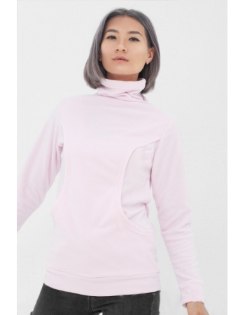 Толстовка для беременных и кормящих флисовая, цвет светло-розовый