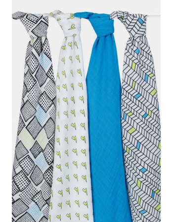 Муслиновые пеленки для новорожденных Aden&Anais, большие, набор 4, Whiz Kid