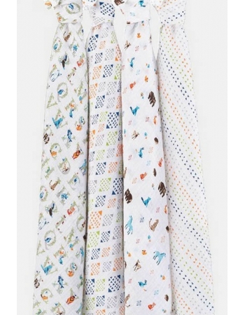 Муслиновые пеленки для новорожденных Aden&Anais, большие, набор 4, Parer Tales