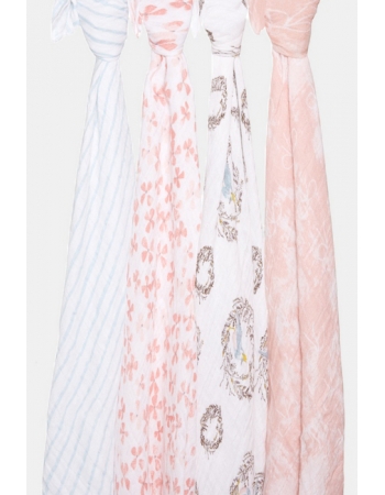 Муслиновые пеленки для новорожденных Aden&Anais, большие, набор 4, Birdsong