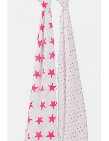 Муслиновые пеленки для новорожденных Aden&Anais большие, набор 2, Neon Fluro Pink