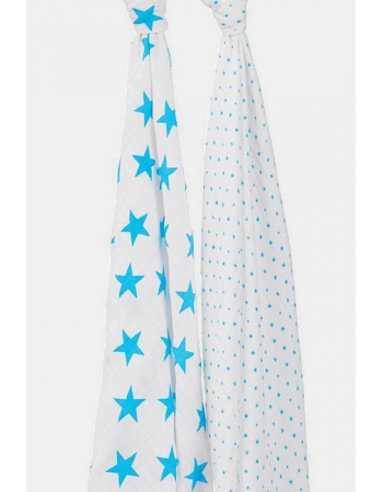 Муслиновые пеленки для новорожденных Aden&Anais большие, набор 2, Neon Fluro Blue