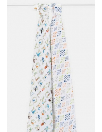 Муслиновые пеленки для новорожденных большие Aden&Anais, набор 2, Paper tales