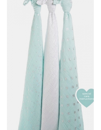 Муслиновые пеленки для новорожденных Aden&Anais мерцающие большие, набор 3, Metallic Skylight