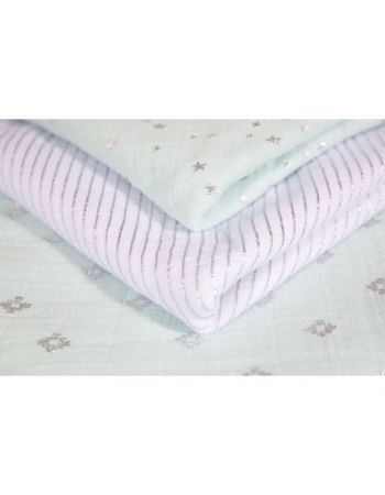 Муслиновые пеленки для новорожденных Aden&Anais мерцающие большие, набор 3, Metallic Skylight