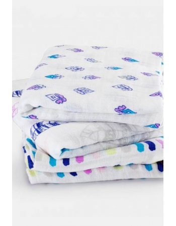 Муслиновые пеленки для новорожденных Aden&Anais средние, набор 3, Musy Wink