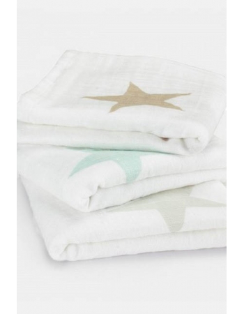 Муслиновые пеленки для новорожденных Aden&Anais средние, набор 3, Super Star Scout
