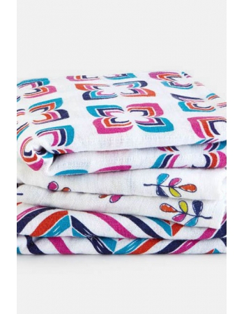 Муслиновые пеленки для новорожденных Aden&Anais средние, набор 3, Musy Flip-side