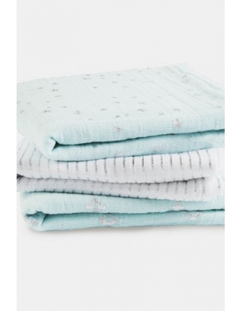 Муслиновые пеленки для новорожденных Aden&Anais мерцающие средние, набор 3, Metallic Skylight