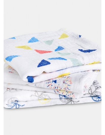 Муслиновые пеленки для новорожденных Aden&Anais средние, набор 3, Leader Of The Pack