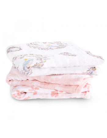 Муслиновые пеленки для новорожденных Aden&Anais средние, набор 3, Birdsong