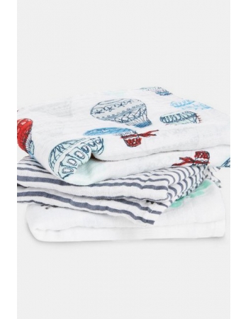 Муслиновые пеленки для новорожденных Aden&Anais средние, набор 3, Dream Ride