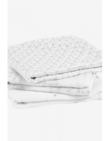 Муслиновые пеленки для новорожденных Aden&Anais мерцающие средние, набор 3, Metallic Silver Deco