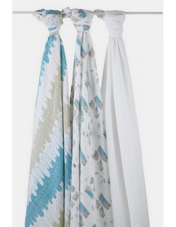 Муслиновые пеленки Aden&Anais для новорожденных большие, набор 3, Wise Guys