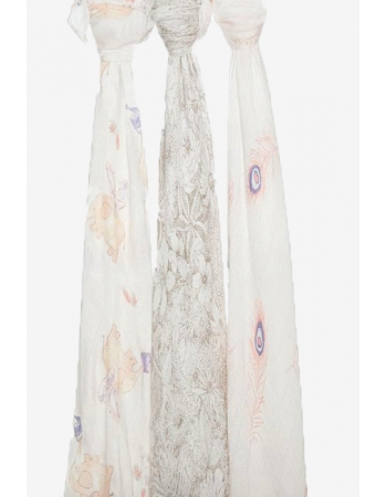 Бамбуковые пеленки для новорожденных Aden&Anais большие, набор 3, Featherlight