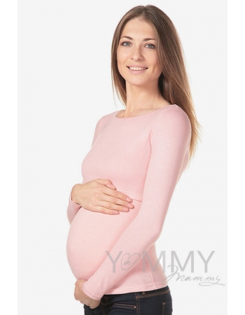 Лонгслив для кормящих и беременных, жемчужно-розовый