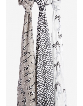 Бамбуковые пеленки для новорожденных Aden&Anais большие, набор 3, Saharamotif