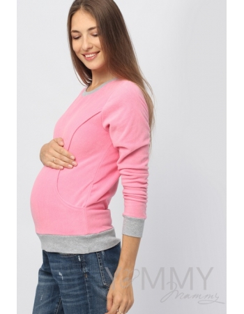 Джемпер для кормящих и беременных флисовый, цвет розовый