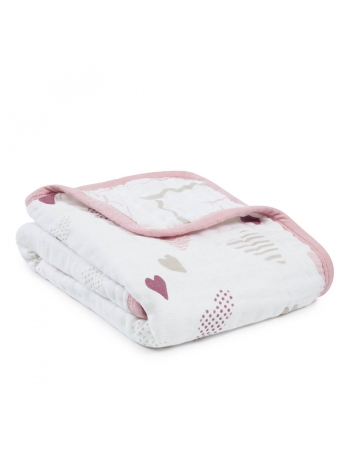 Муслиновое одеяло для коляски Aden&Anais, Stroller Blanket Heart Breaker