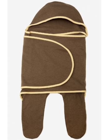 Пеленка кокон для новорожденных (комбинезон-конверт), коричневый