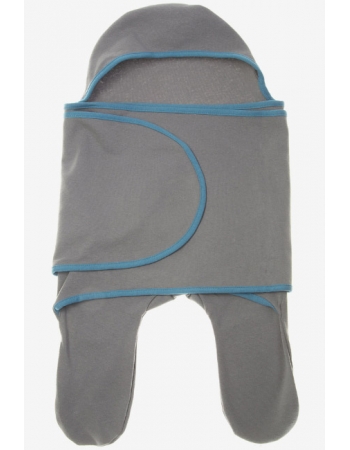Пеленка кокон для новорожденных (комбинезон-конверт), серый