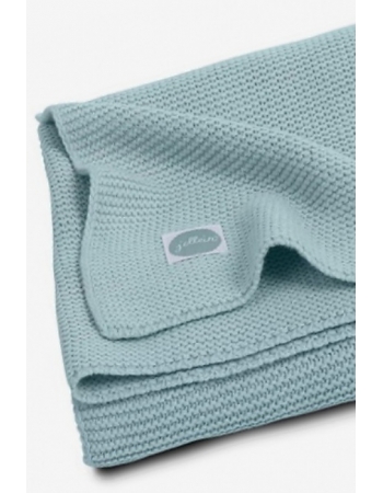 Вязаный плед для новорожденных Jollein Basic Knit, серо-зеленый
