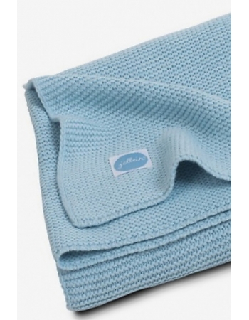 Вязаный плед для новорожденных Jollein Basic Knit, сине-голубой, средний