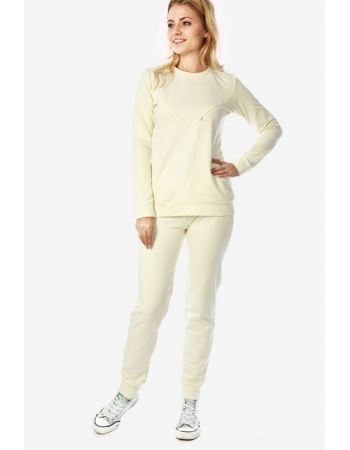 Костюм для кормящих и беременных из футера Nora, экрю