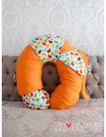 Подушка для беременных и кормящих "Слон Радостный", оранжевый