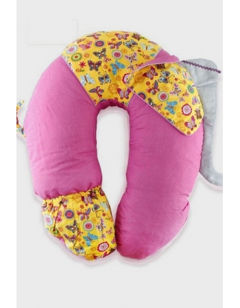 Подушка для беременных и кормящих "Слон Радостный", розовый