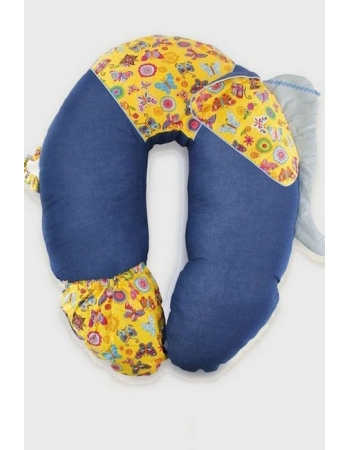 Подушка для беременных и кормящих "Слон Радостный", синий