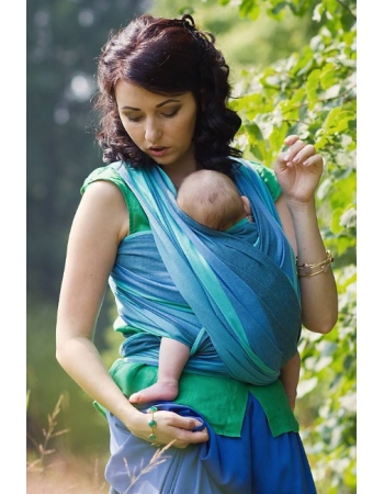 Слинг-шарф «Табатай» Амама, бирюзовый полосатый