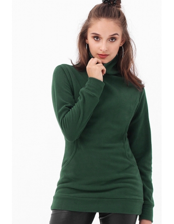 Толстовка для беременных и кормящих флисовая, цвет изумрудный