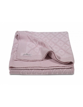 Вязаный плед для новорожденных Jollein Ромбы, винтажный розовый
