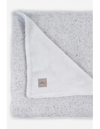 Вязаный плед для новорожденного с мехом Jollein Confetti, серый