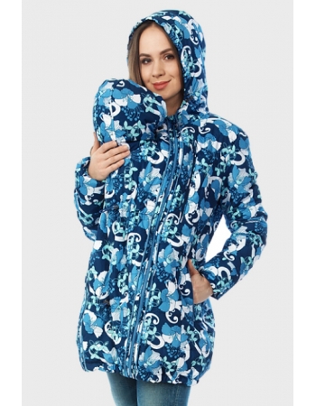 Слингокуртка демисезонная Chelsea 3в1, синие ирисы
