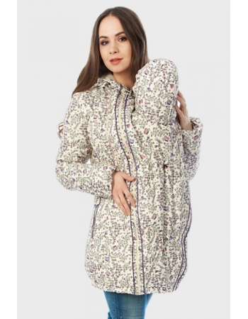 Слингокуртка демисезонная Chelsea 3в1, бежевые цветы