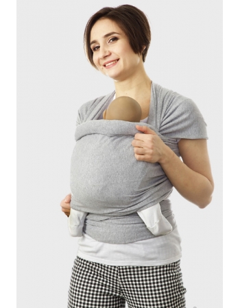 Трикотажный слинг-шарф, серый меланж