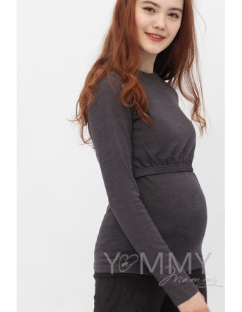 Лонгслив для кормящих и беременных, цвет антрацит