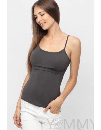 Топ для кормящих и беременных на бретельках, антрацит