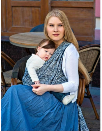 Слинг-шарф Didymos Indio (Prima) темно-сине-белый