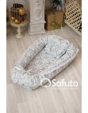 Гнездышко-кокон для новорожденных Babynest Barocco silver