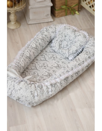 Гнездышко-кокон для новорожденных Babynest Barocco silver