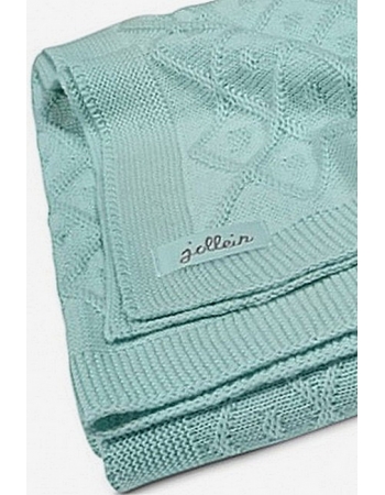 Вязаный плед для новорожденных Jollein Ромбы, винтажный зеленый