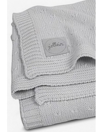 Вязаный плед для новорожденных Jollein Soft, серый