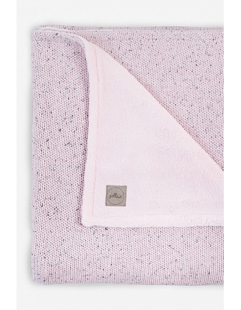 Вязаный плед для новорожденного с мехом Jollein Confetti, розовый